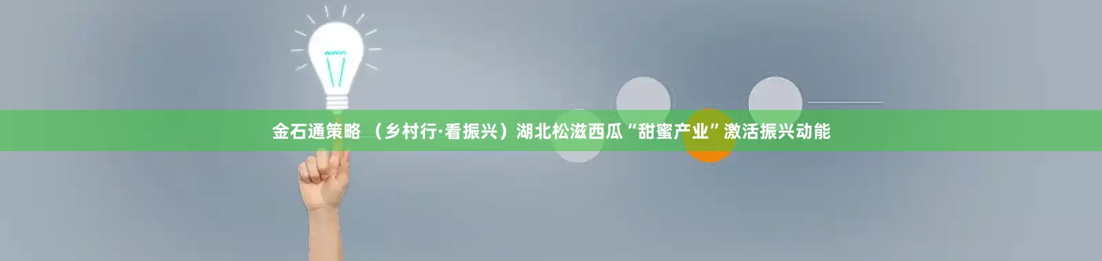 金石通策略 （乡村行·看振兴）湖北松滋西瓜“甜蜜产业”激活振兴动能